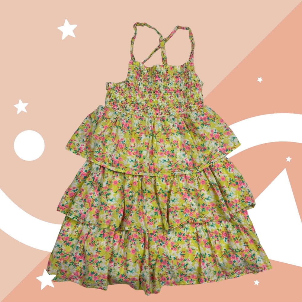 Old Navy Floral Tiered Kids Dress - Multicolor